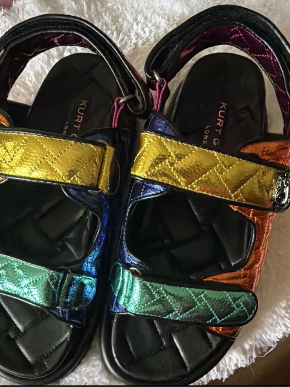 Kurt Geiger Metallic Rainbow Strap Sandals - Multicolor women